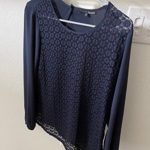 Navy Blue Designed Top